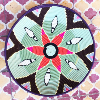 Corbeille berbère Beldi vert pâle