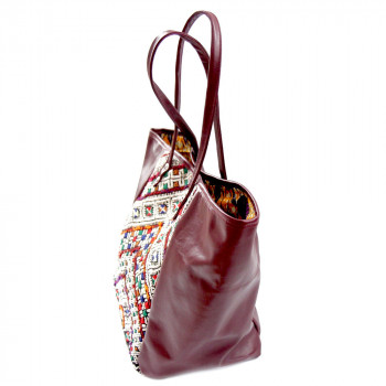 upcycled burgundy kilim tote bag maud fourier paris