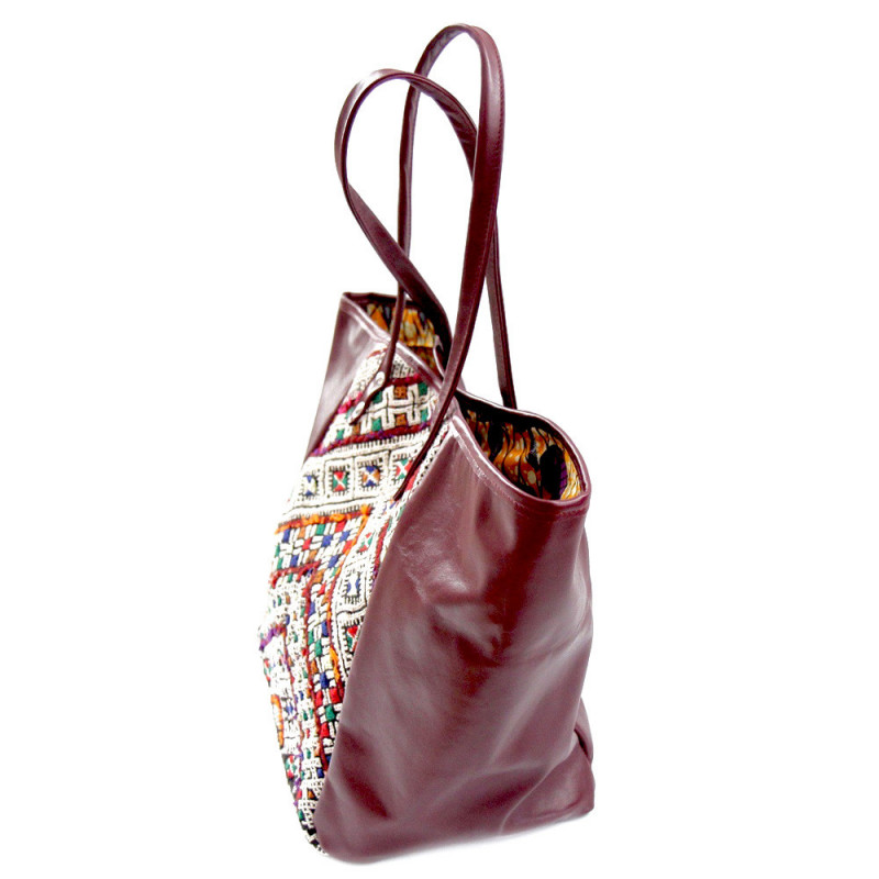 upcycled burgundy kilim tote bag maud fourier paris