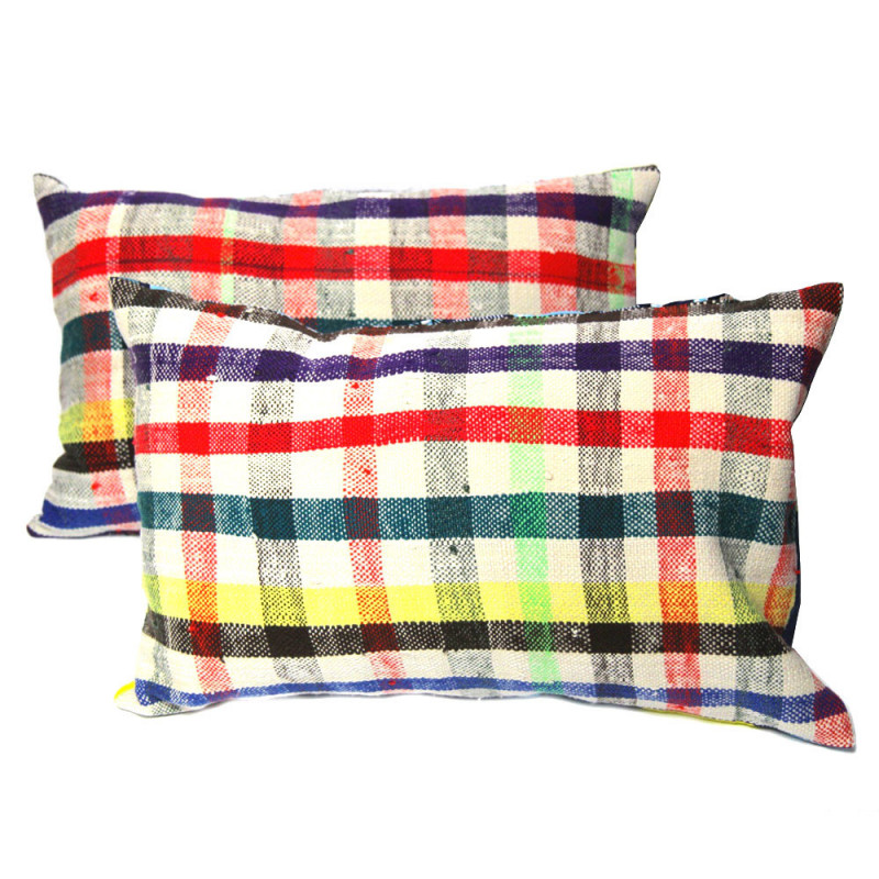 multicoloured cushion ethnic upcycled fabric maud fourier