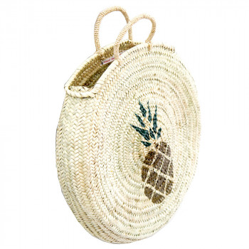 Circular straw basket pineapple by maud fourier paris