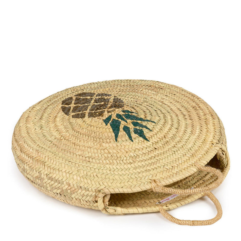 straw basket with pineapple by maud fourier paris