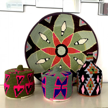 Corbeille berbère Beldi vert pâle