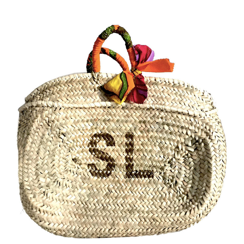 Customizable beach basket with initials Maud Fourier Paris