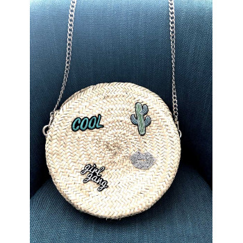 round straw bag customized patches maud fourier paris