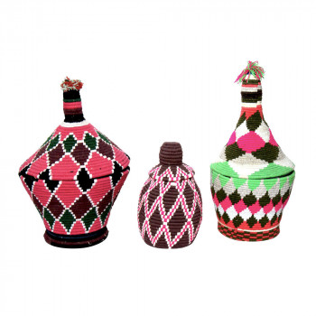 Boîte berbère beige et blanc