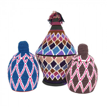 Boîte berbère beige et blanc