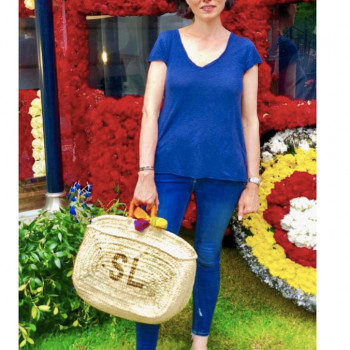 Customizable beach basket with initials Maud Fourier Paris