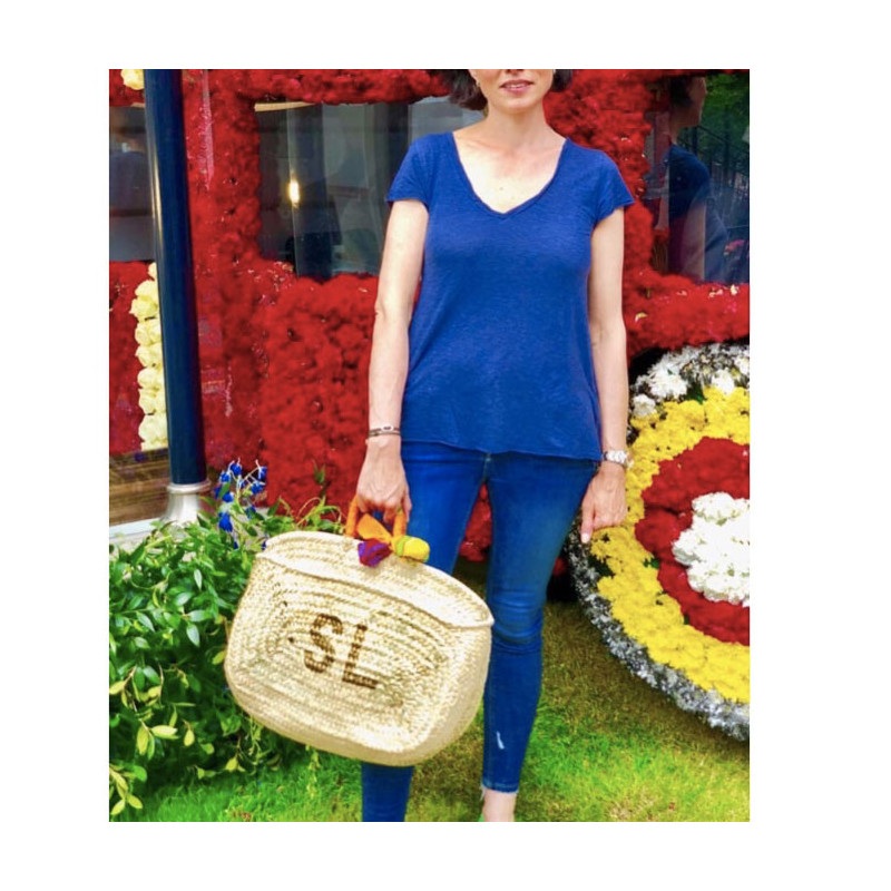 Customizable beach basket with initials Maud Fourier Paris