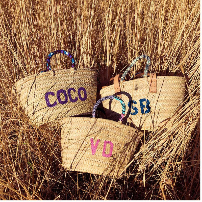 panier plage osier personnalisable monogram maud fourier
