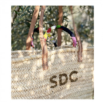 monogram customized beach straw basket by maud fourier paris