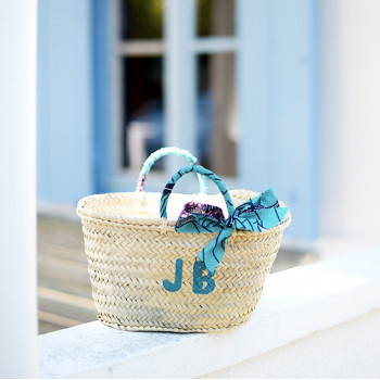 customizable monogram straw beach basket maud fourier
