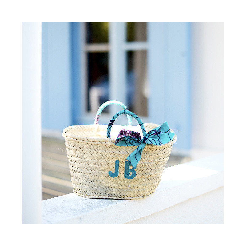 customizable monogram straw beach basket maud fourier