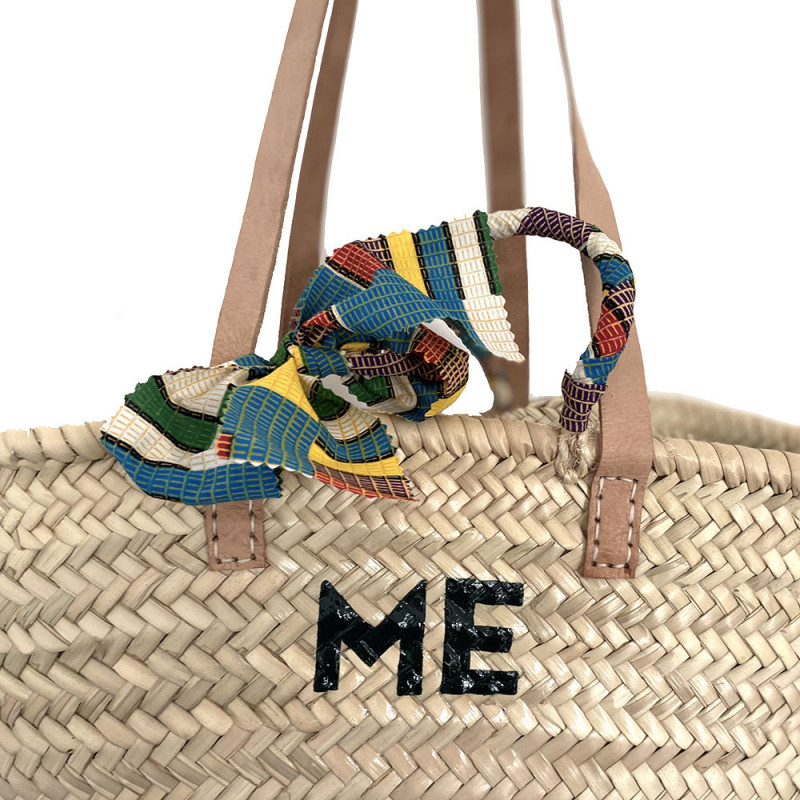 personalized beach basket with hand-painted monogram by maud fourier paris