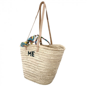 monogram beach straw basket by maud fourier paris