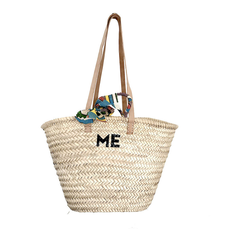 monogram customized beach straw basket by maud fourier paris