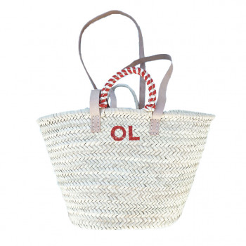 personalized wicker beach basket initials maud fourier