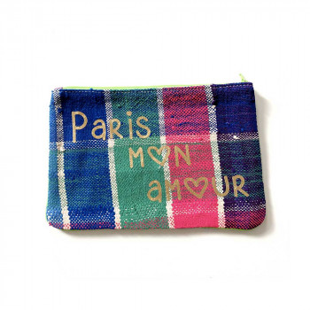 Paris mon amour upcycled pouch by maud fourier paris