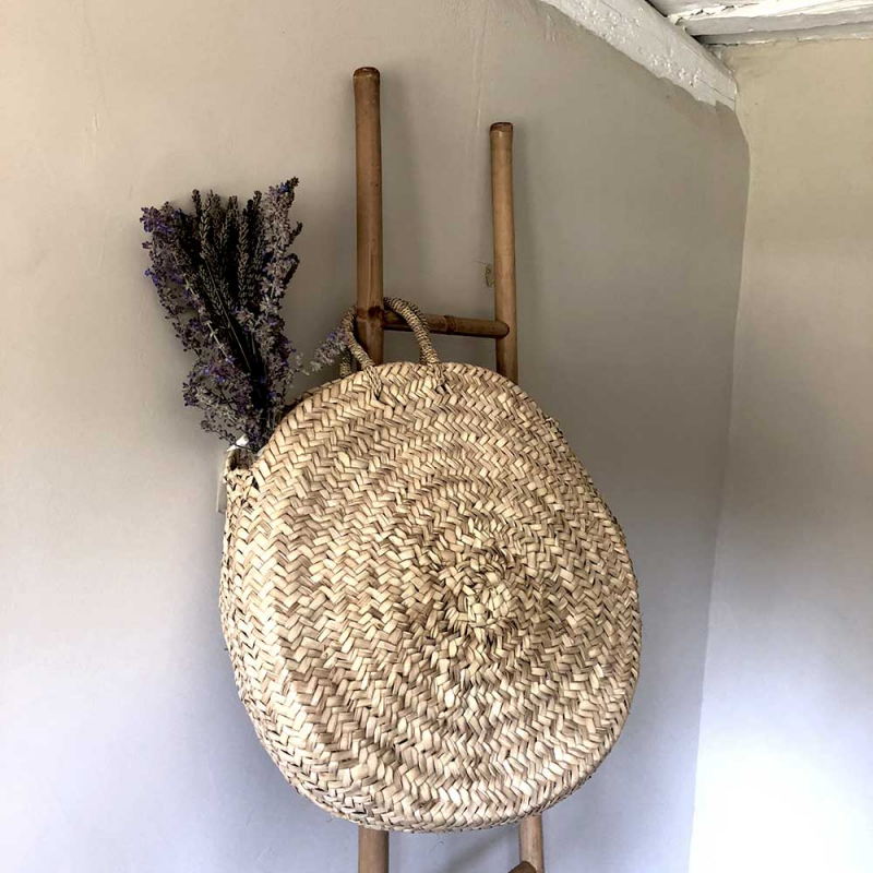 circular straw basket by maud fourier