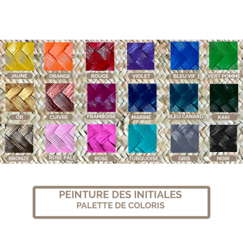coloris for basket with initials Maud Fourier Paris