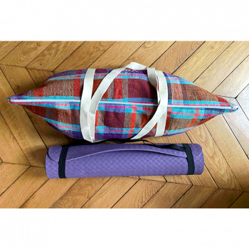 yoga bag upcycled fabric for yoga mat by maud fourier paris