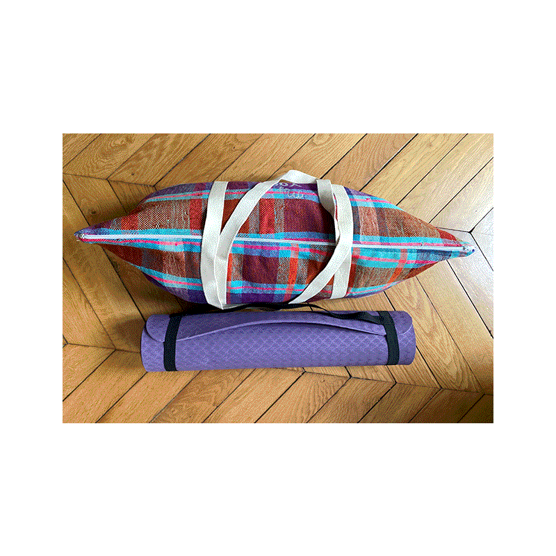 yoga bag upcycled fabric for yoga mat by maud fourier paris