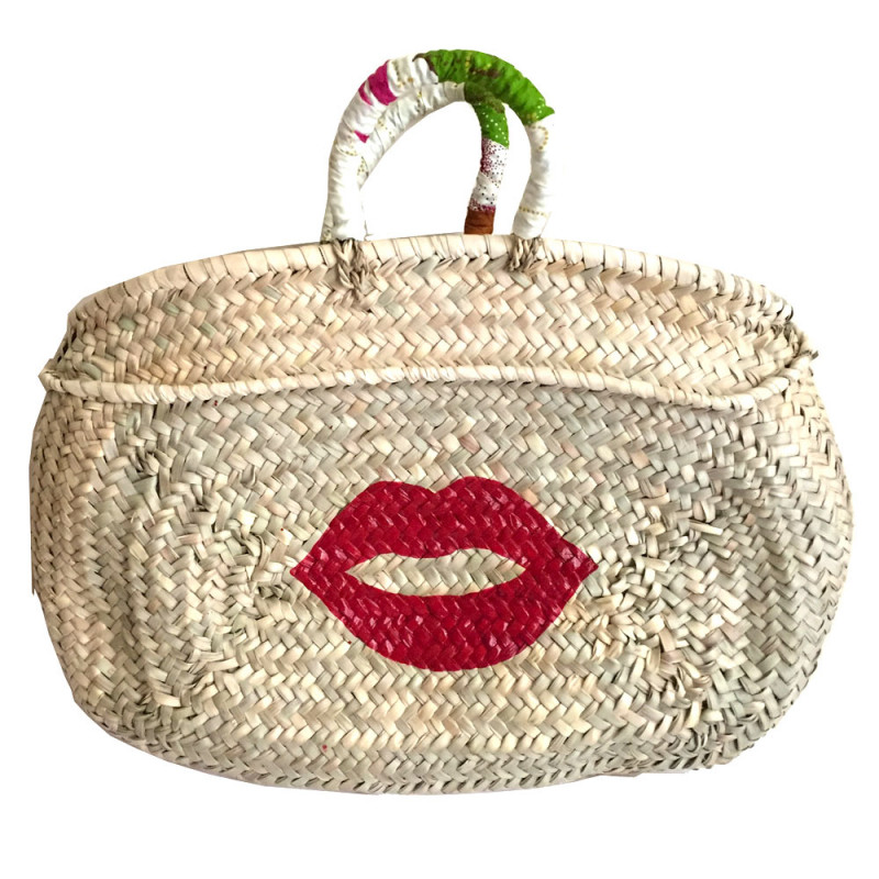 beach straw basket lips kiss maud fourier paris