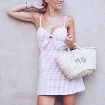 panier plage osier personnalisable peint