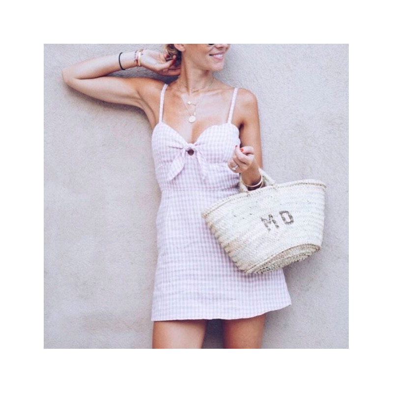 panier plage osier personnalisable peint