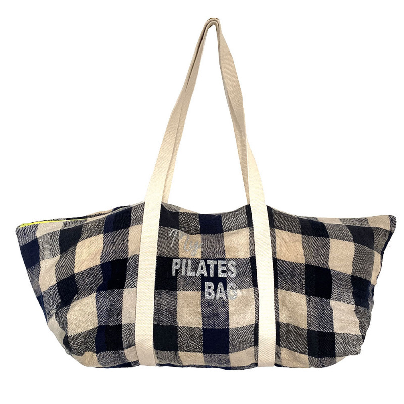 pilates bag in upcycled fabric  by maud fourier paris