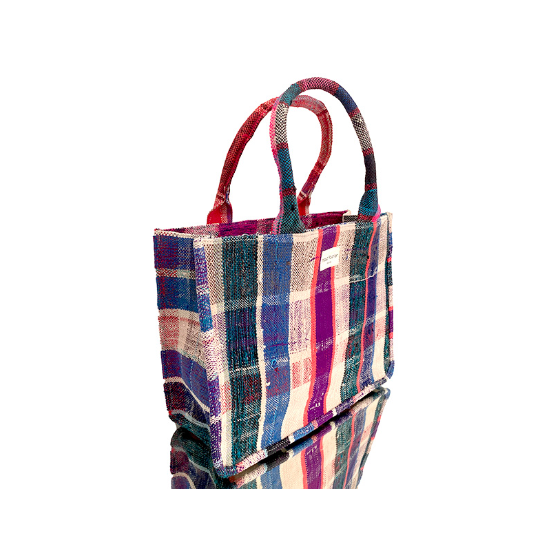 Cabas tissu recyclé multicolore