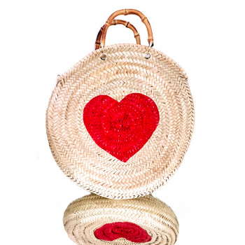 amour straw basket hand-painted by maud fourier paris