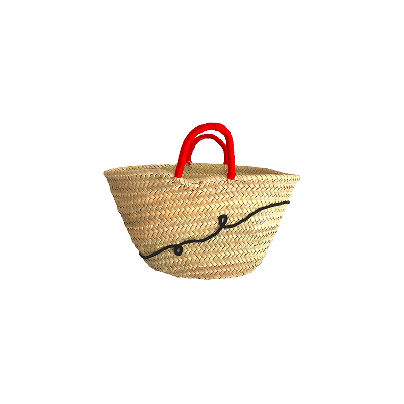 embroidered straw basket allez l amour maud fourier paris