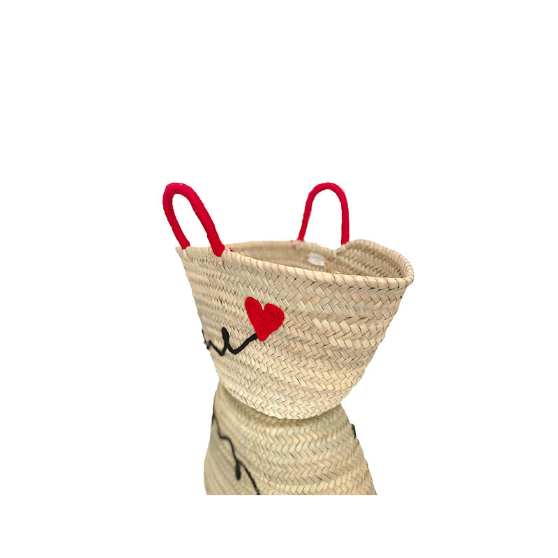 embroidered straw basket amour maud fourier