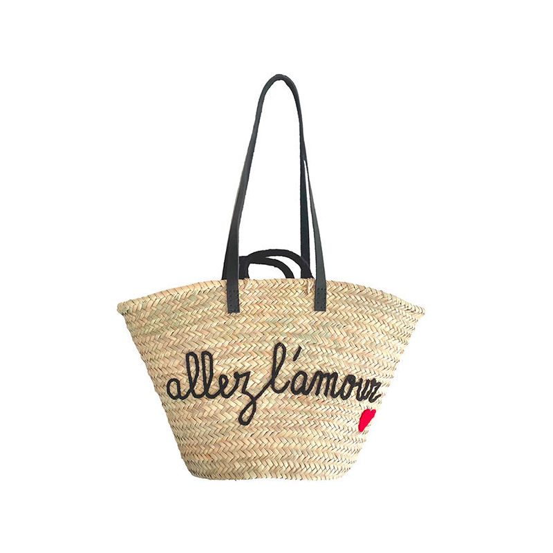Beach straw basket personalized Sheerazade Maud Fourier Paris