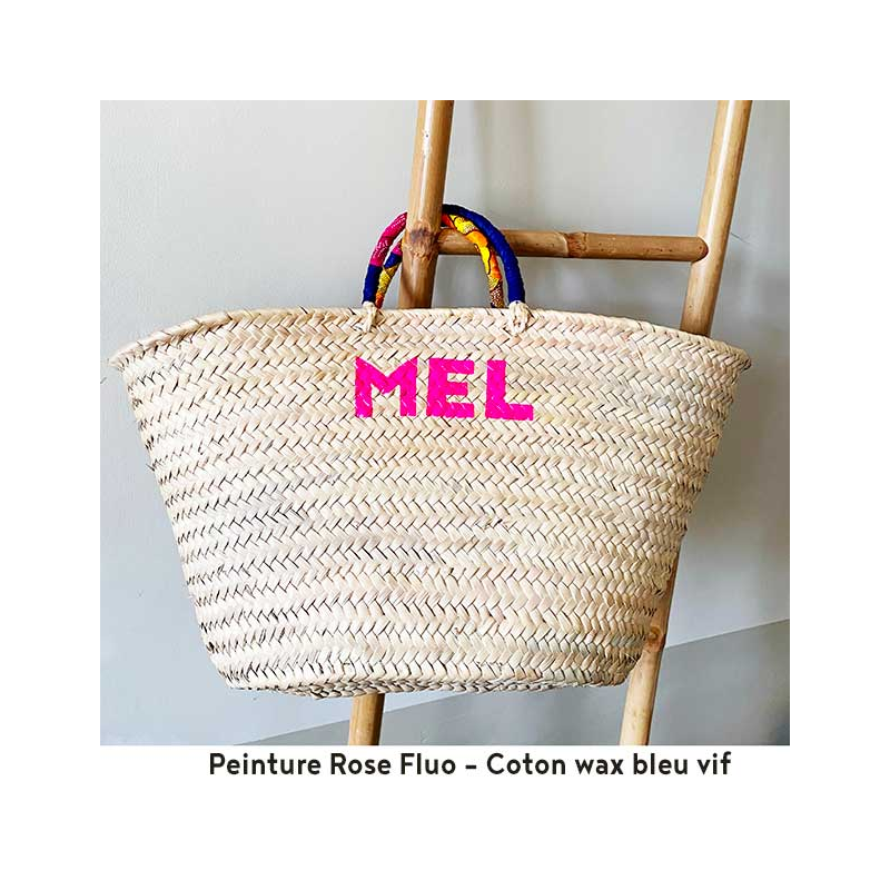 monogram customized straw basket brehat by maud fourier