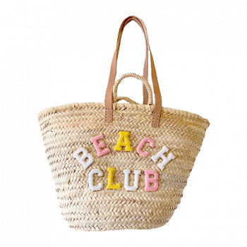 Panier de plage en osier personnalise beach club Maud Fourier