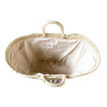Ecru cotton lining inside the BEACH CLUB basket