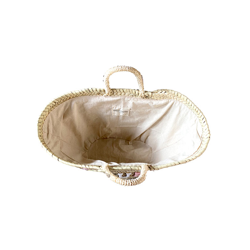 Ecru cotton lining inside the BEACH CLUB basket