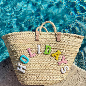 Panier plage osier personnalise holidays Maud Fourier