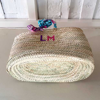 straw beach basket personalized monogram maud fourier