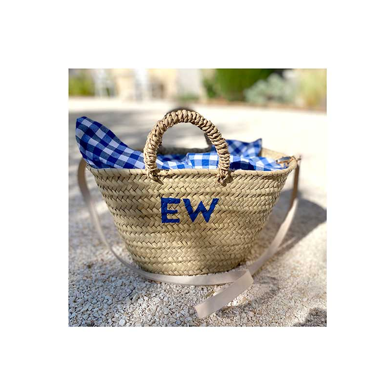 beach Brigitte straw basket gingham lining maud fourier
