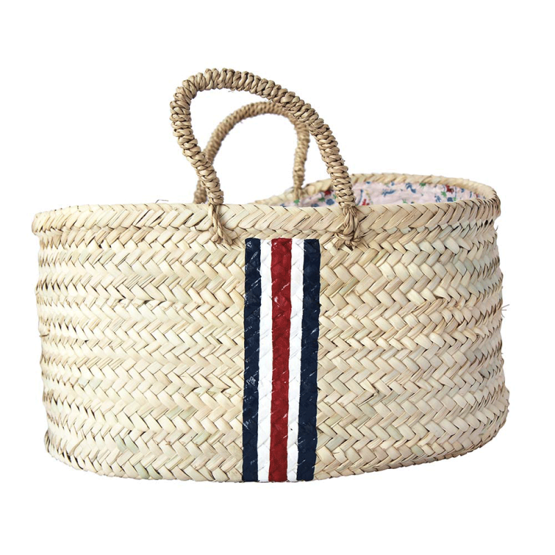 Tricolor straw basket - Ines de la Fressange