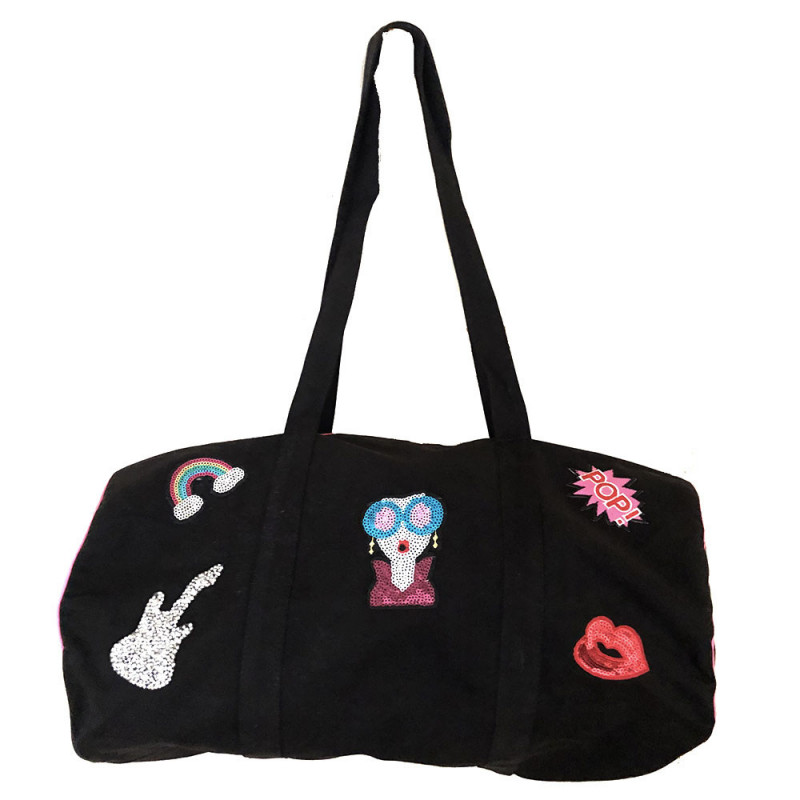 Duffel bag to be customized embroidered patches by maud fourier paris