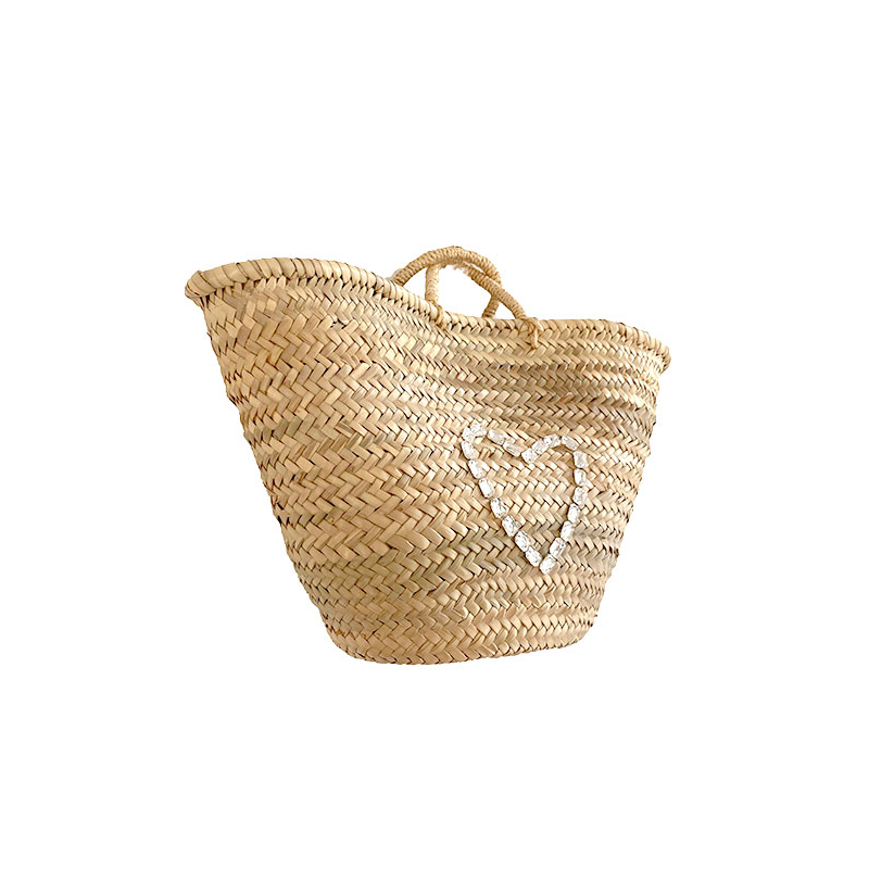 Love straw basket by maud fourier