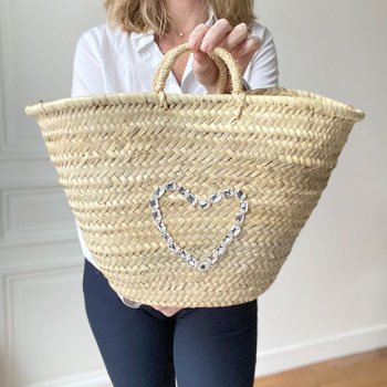 Love straw basket by maud fourier