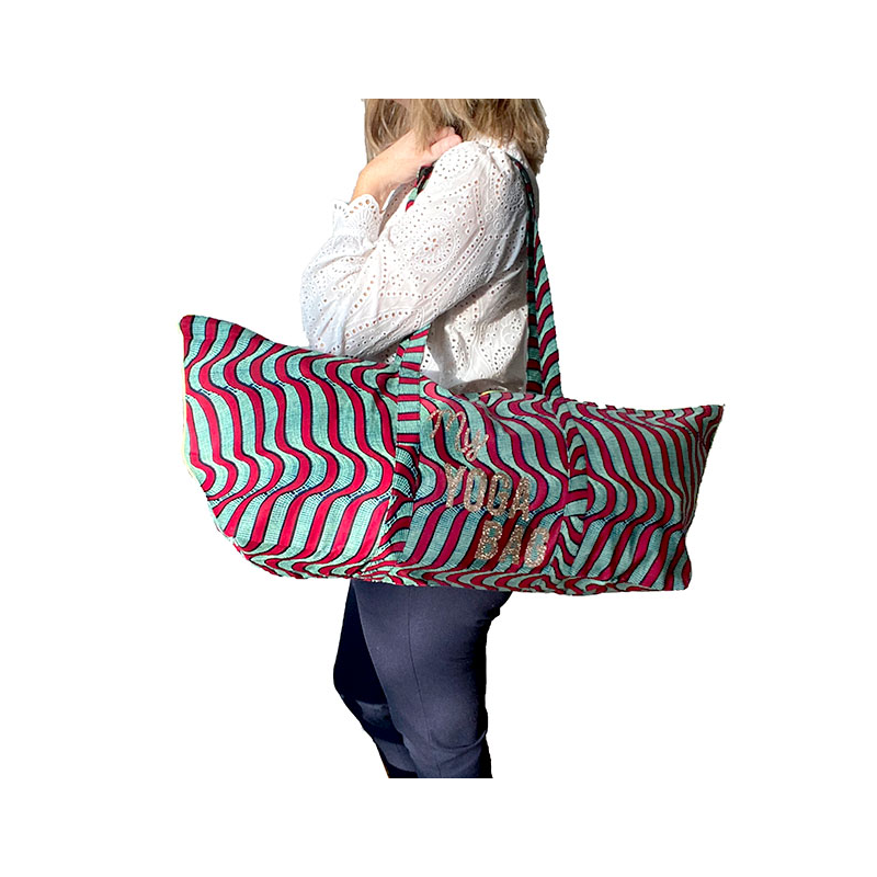 yoga mat bag printed cotton shoulder carried