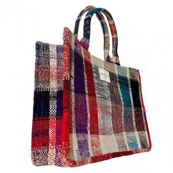 upcycled berber plaid tote bag maud fourier