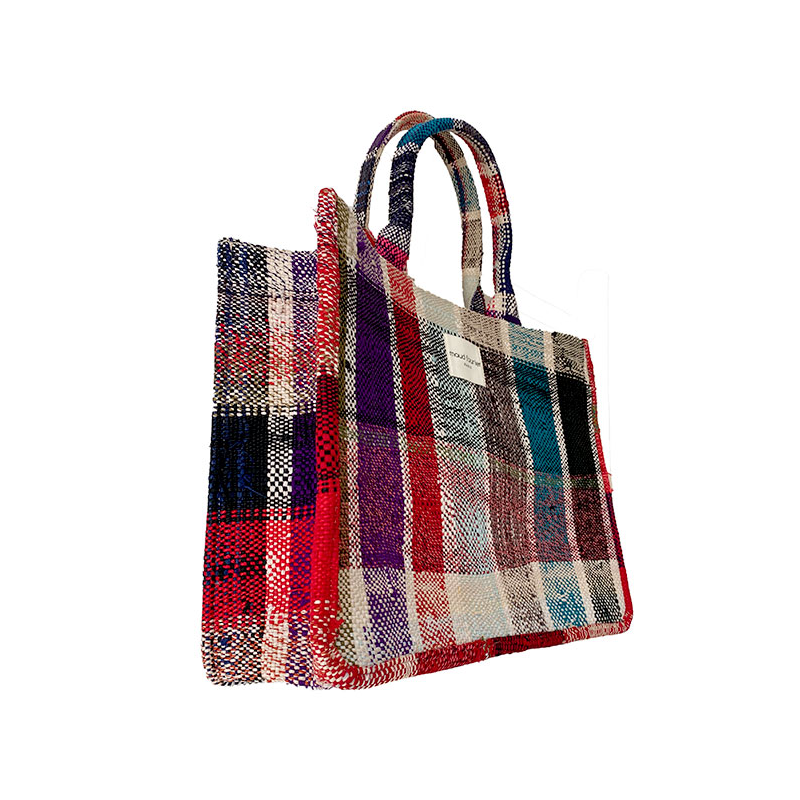 upcycled berber plaid tote bag maud fourier