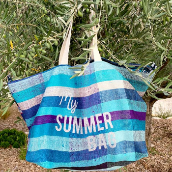 cabas plage tissu recycle personnalise Maud Fourier